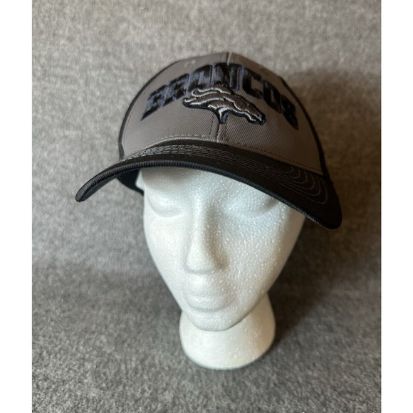 NFL Denver Bronchos Hat Unisex OSFA Black Gray Football Adjustable Cap Logo Team - Picture 2 of 7